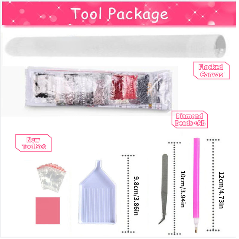 Large Flocked Canvas with 35 Tools for Painting