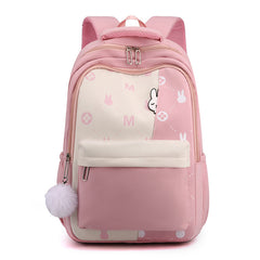 Bunny Pattern Backpack Preppy Zipper Daypack Back To School Bag