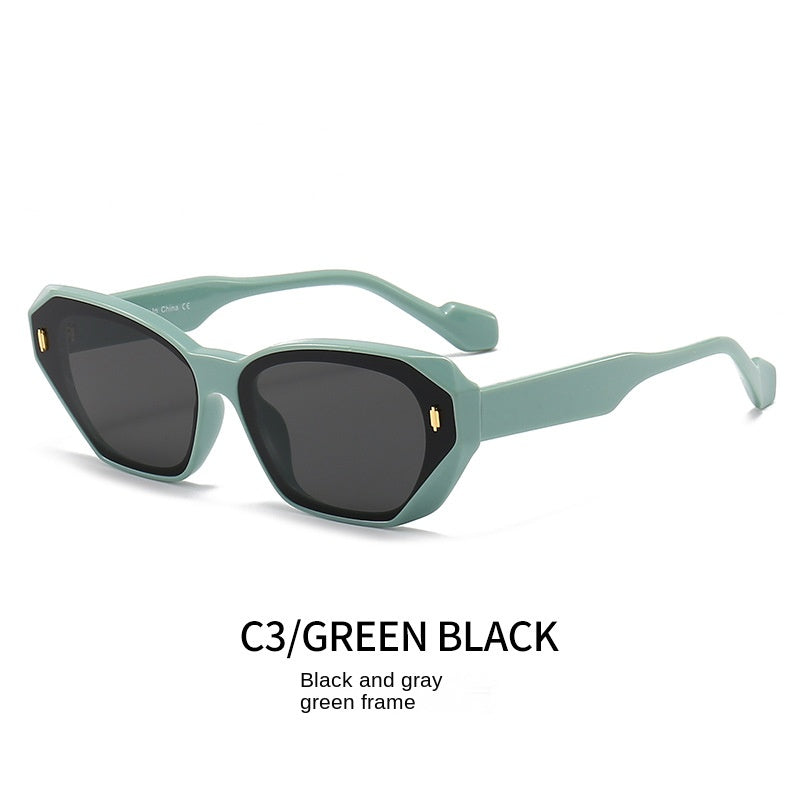 Geometric Cat Eye Sunglasses Anti Glare UV400 Sun Shades