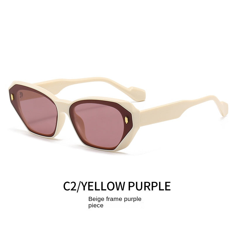 Geometric Cat Eye Sunglasses Anti Glare UV400 Sun Shades