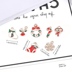 Christmas Ornaments Drop Oil Alloy Reindeer Santa Claus Snowflake Stockings Pend