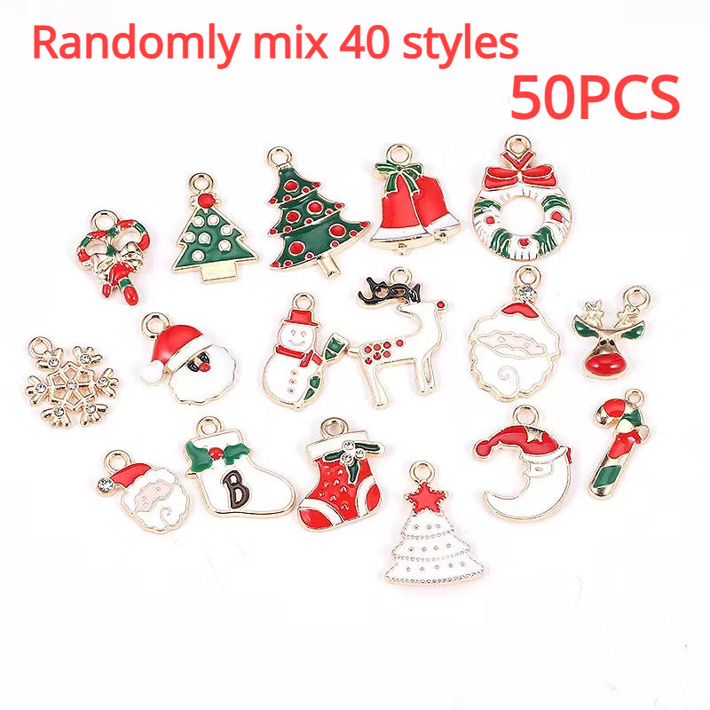 Christmas Ornaments Drop Oil Alloy Reindeer Santa Claus Snowflake Stockings Pend