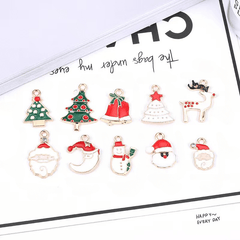 Christmas Ornaments Drop Oil Alloy Reindeer Santa Claus Snowflake Stockings Pend