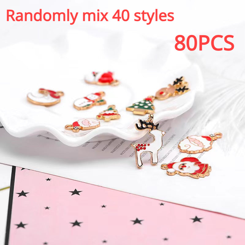 Christmas Ornaments Drop Oil Alloy Reindeer Santa Claus Snowflake Stockings Pend