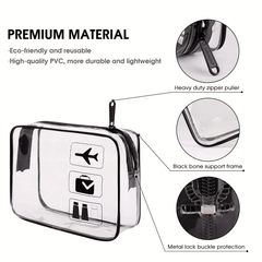 Clear Waterproof Cosmetic Bag Plastic Makeup Storage Bag