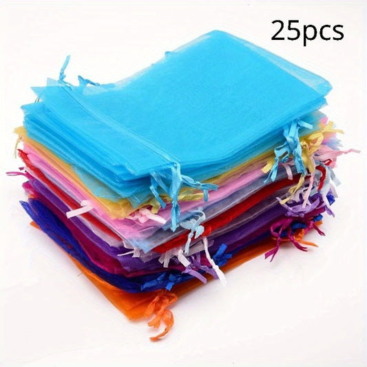 100pcs Organza Drawstring Storage Bag Wedding Party Gift Decoration