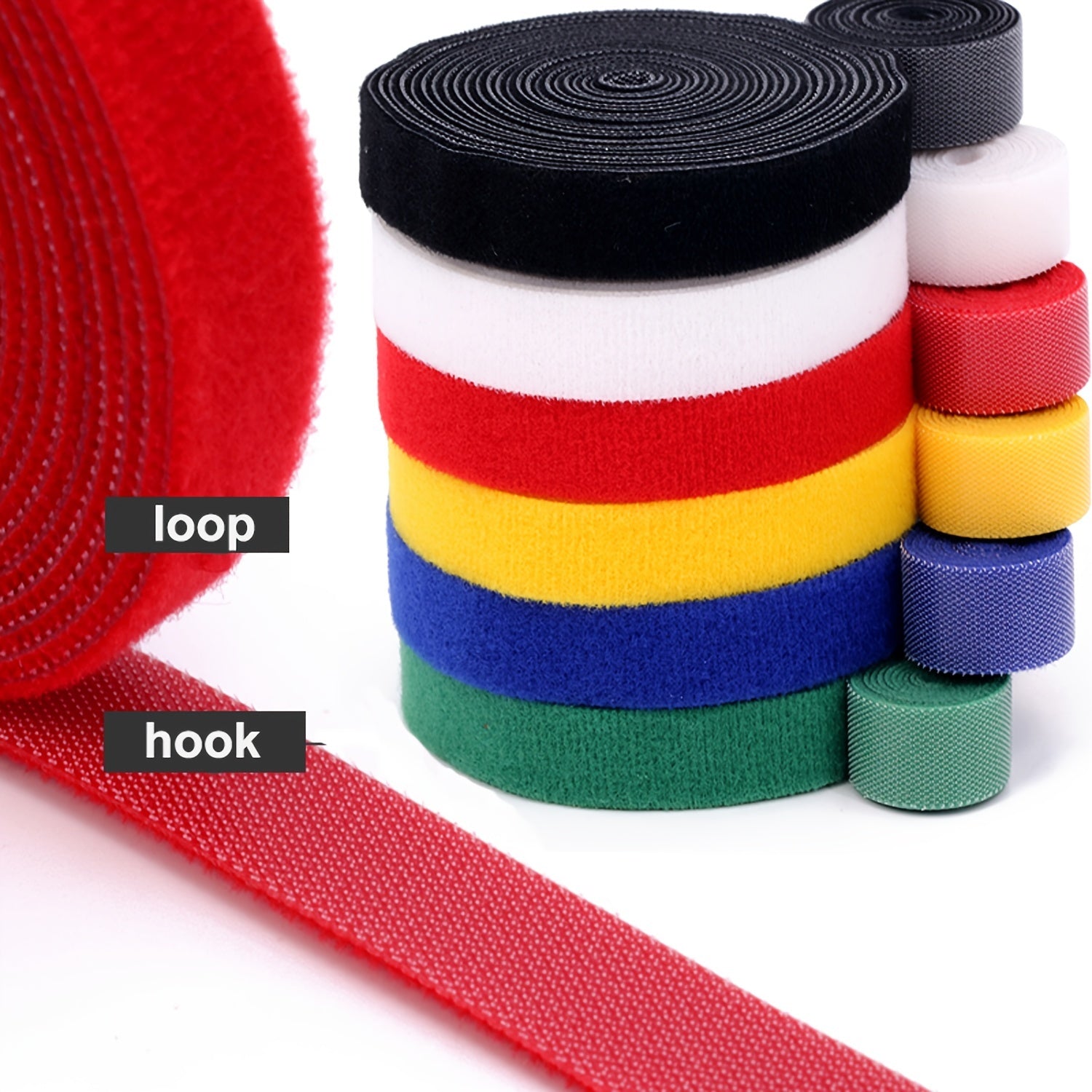 6 Rolls Hook & Loop Straps for Home & Office Organization