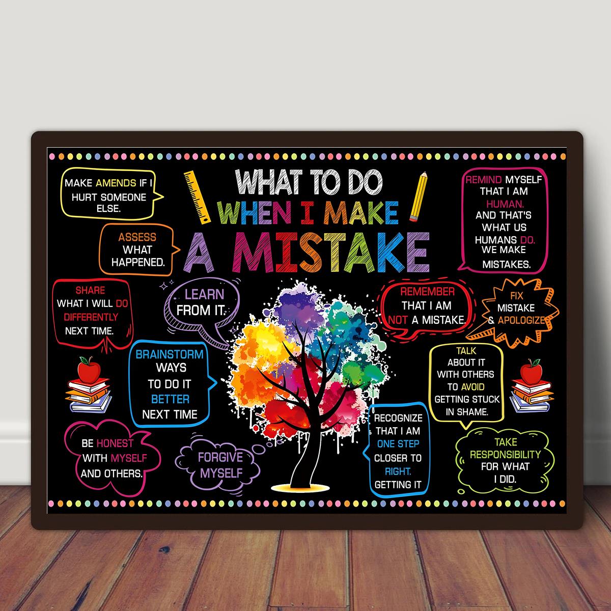 1pc Mistake Abstract Canvas Painting Inspirational Artwork Home Wall Decor