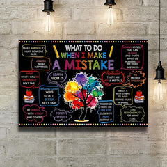 1pc Mistake Abstract Canvas Painting Inspirational Artwork Home Wall Decor
