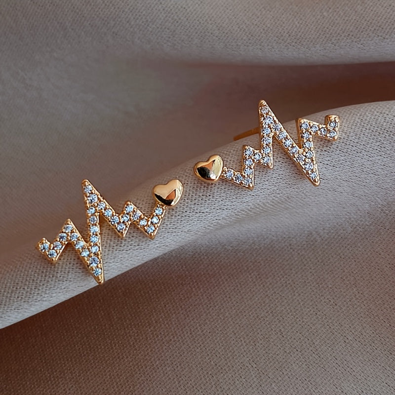 Heartbeat Feeling Earrings Female Stud Earrings Net Celebrity