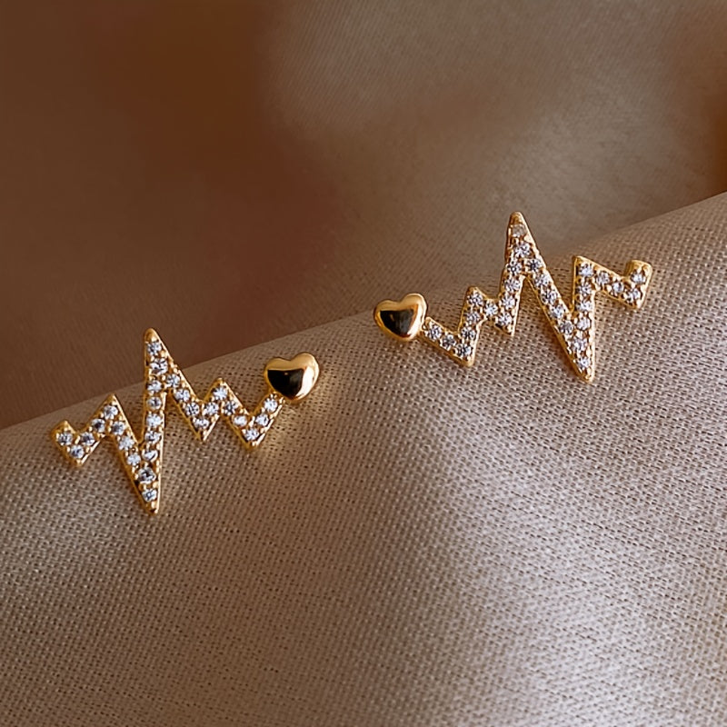Heartbeat Feeling Earrings Female Stud Earrings Net Celebrity