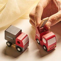 Montessori Mini Wooden Vehicle Toy Set