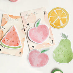 Realistic Fruit Basket Memo Pad Set w/ Sticky Notes - 4 Styles