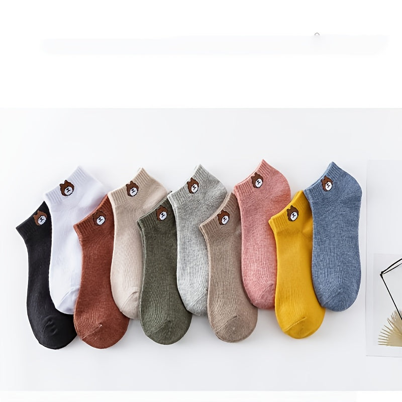 Bear Print Socks Men's Crew Socks Casual Comfy Stockings
