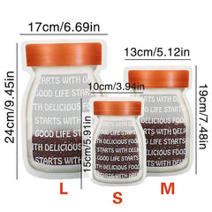 5pcs Bottle Ziplock Bags Reusable Food Storage Baked Snacks Nuts Candies Freeze