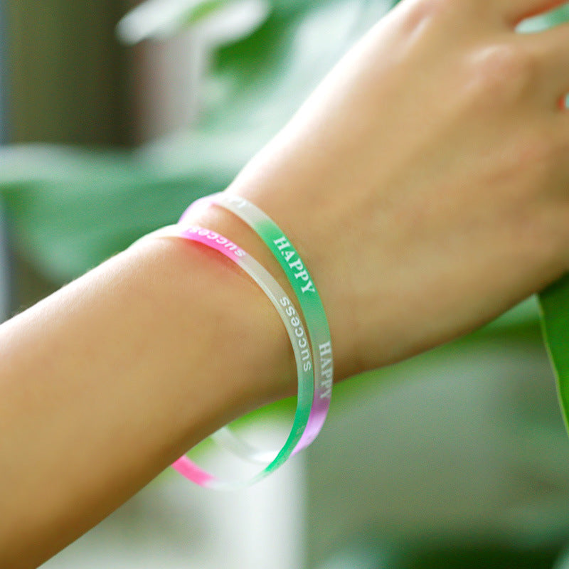 5pcs Silicone Sports Bracelet Waterproof Rubber Wristband