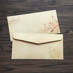 Classic Retro Stationery Set with 16pcs Envelopes, Papers, Stickers