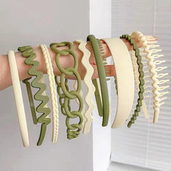 8pcs Solid Headband Teethed Head Hoop Women's Hair Accessories