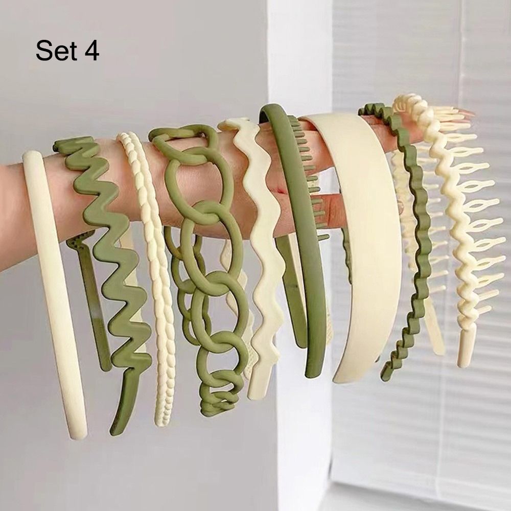 8pcs Solid Headband Teethed Head Hoop Women's Hair Accessories
