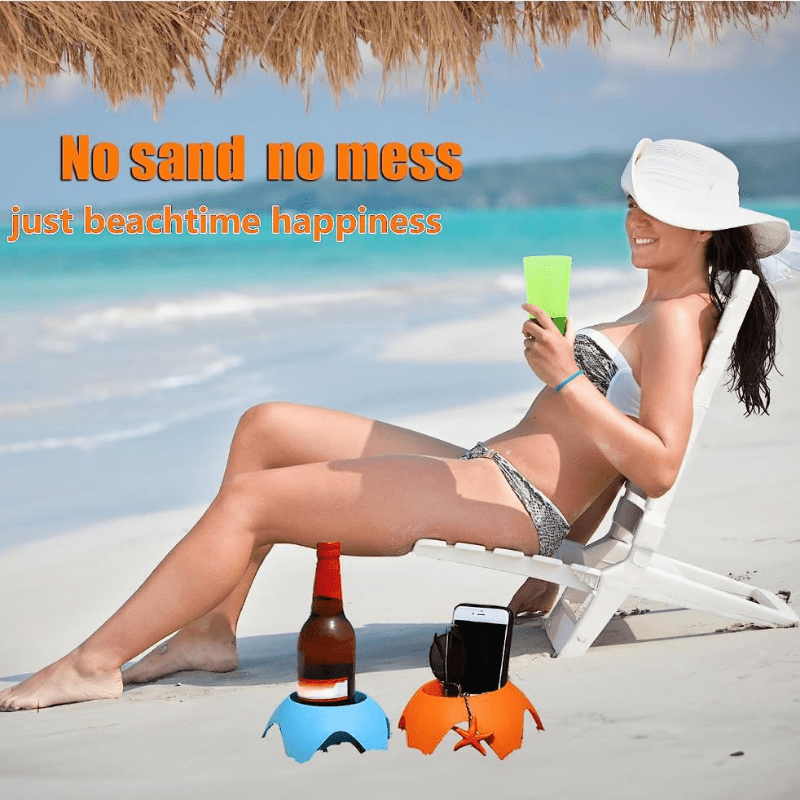Portable Beach Cup Holder - Keep Drinks Stable and Sand-Free
