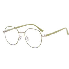 Men's Oval Anti Light Glasses Milky Frame Vintage Style
