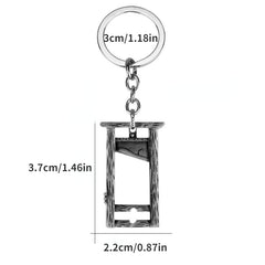 Gothic Metal Guillotine Keyring Pendant Halloween Ornament