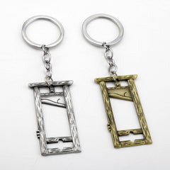 Gothic Metal Guillotine Keyring Pendant Halloween Ornament