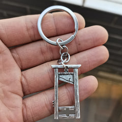 Gothic Metal Guillotine Keyring Pendant Halloween Ornament
