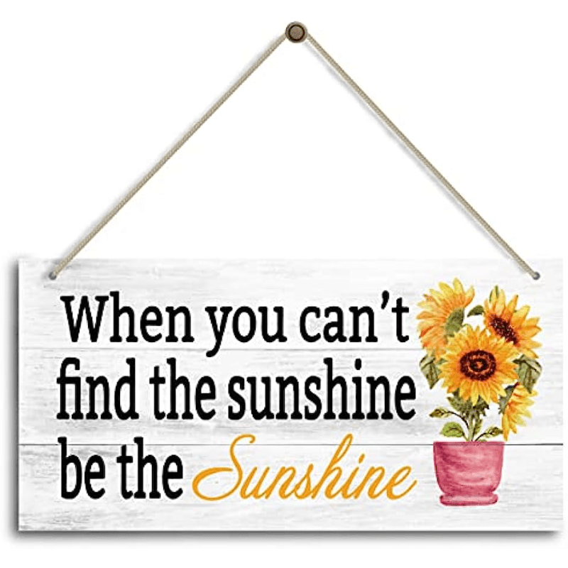 Sunshine Blessed Wood Sign for Shelf Decor Farmhouse Style
