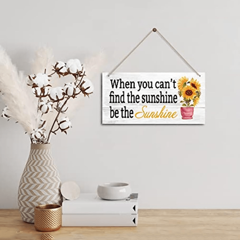 Sunshine Blessed Wood Sign for Shelf Decor Farmhouse Style