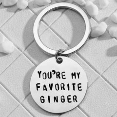 Favorite Ginger Keychain Pendant Round Key Ring Backpack Ornament Small Gift
