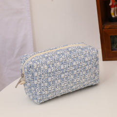 Fancy Tweed Cosmetic Bag Lightweight Storage Pouch For Travel
