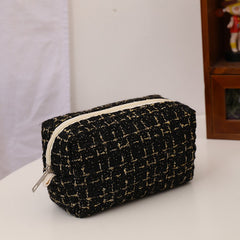 Fancy Tweed Cosmetic Bag Lightweight Storage Pouch For Travel