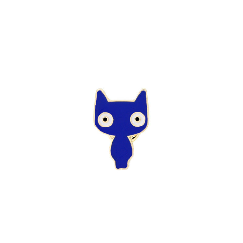 Cartoon Big eyed Cat Pin Clothes Bag Access.