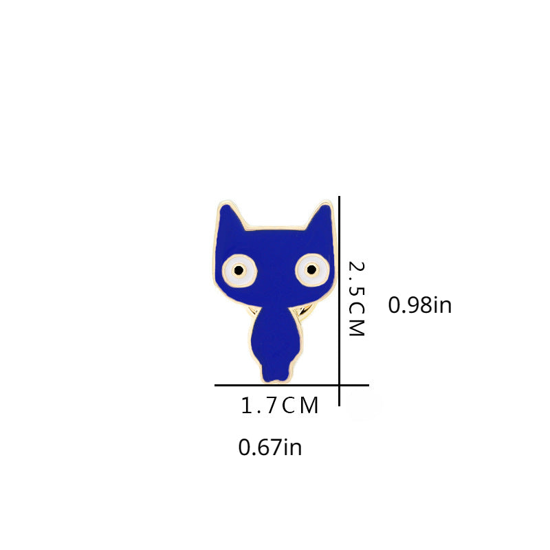 Cartoon Big eyed Cat Pin Clothes Bag Access.