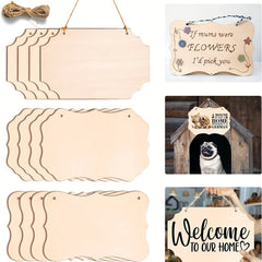 12pcs Wooden Blank Signs for DIY Wooden Painting Plaques