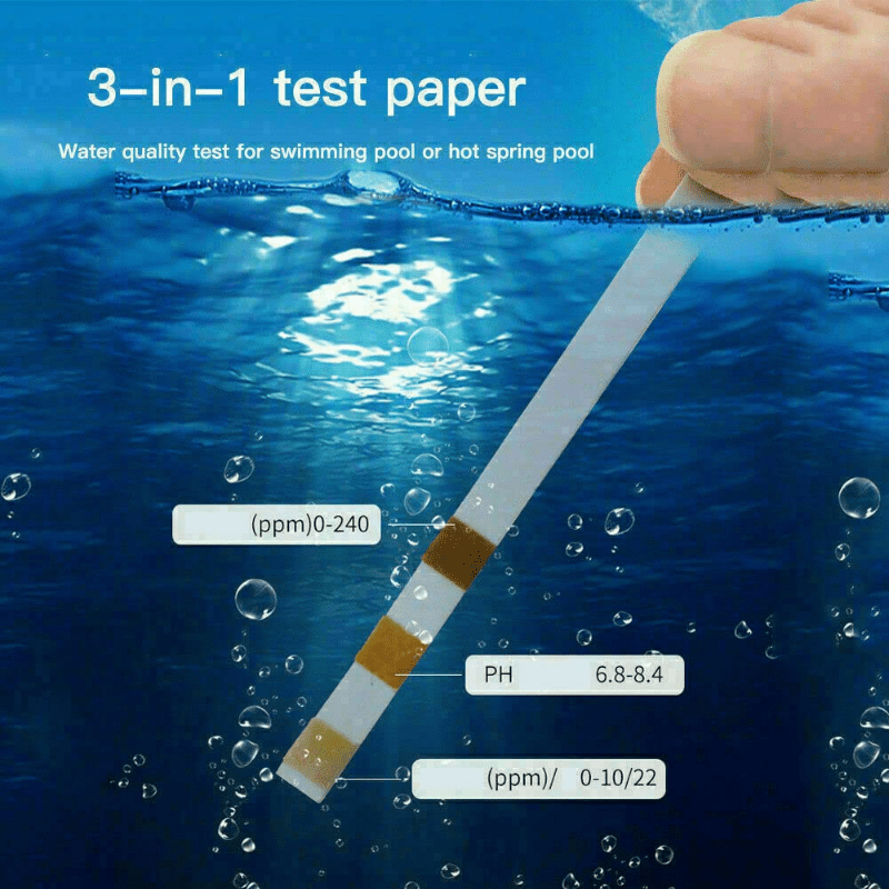 50Packs 3 In 1 Pool Test Strips Spa Hot Tub Swimming Pool Test Strips