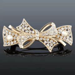 Rhinestone Barrette Bow Shaped Hair Clip for Women Girls Hair Accessories