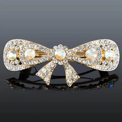 Rhinestone Barrette Bow Shaped Hair Clip for Women Girls Hair Accessories
