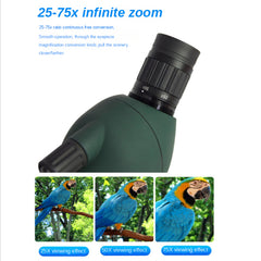 HD Monocular Telescope 25-75x Zoom Low Light Night Vision