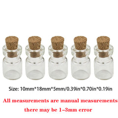 50pcs 1ml Mini Glass Bottles with Cork Stoppers, DIY Arts & Crafts Jar Vials