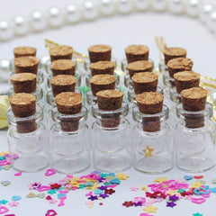 50pcs 1ml Mini Glass Bottles with Cork Stoppers, DIY Arts & Crafts Jar Vials