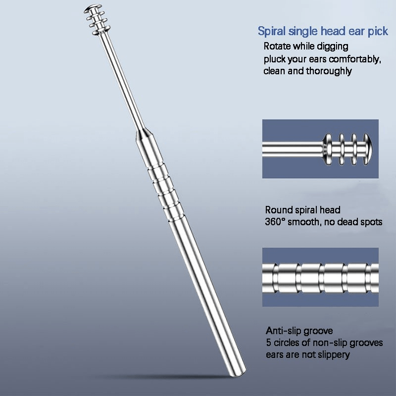 6pcs Stainless Steel Ear Wax Removal Tool Ear Wax Collector Spiral Ear Pick