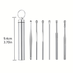 6pcs Stainless Steel Ear Wax Removal Tool Ear Wax Collector Spiral Ear Pick