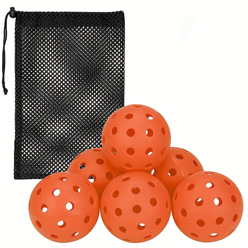 6pcs Durable Pickleball Balls 40 Holes Outdoor Indoor Training