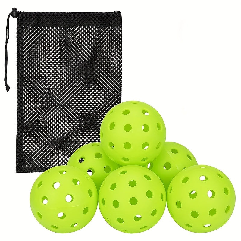 6pcs Durable Pickleball Balls 40 Holes Outdoor Indoor Training
