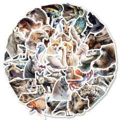 50pcs Realistic Animal Graffiti Stickers Waterproof DIY Decoration