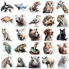 50pcs Realistic Animal Graffiti Stickers Waterproof DIY Decoration