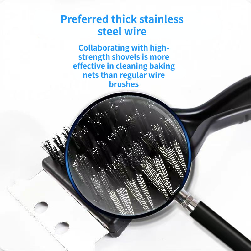 Portable 2-in-1 Grill Cleaner with Deep Cleaning Steel Brush