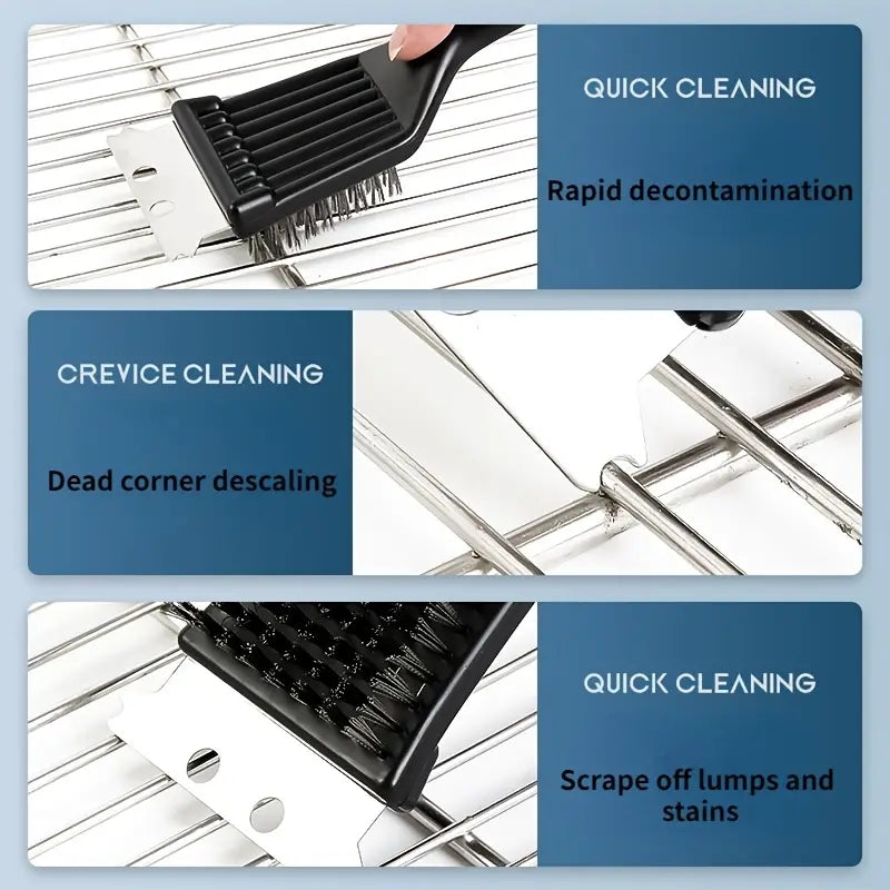 Portable 2-in-1 Grill Cleaner with Deep Cleaning Steel Brush